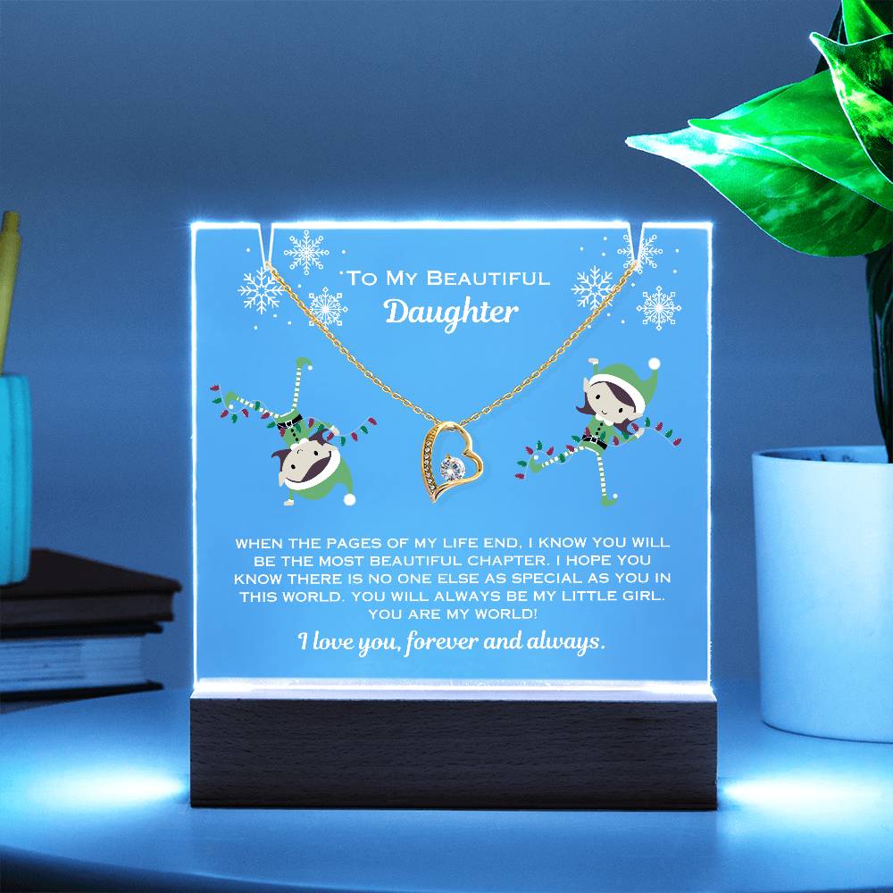 Daughter Plaque and Heart Necklace