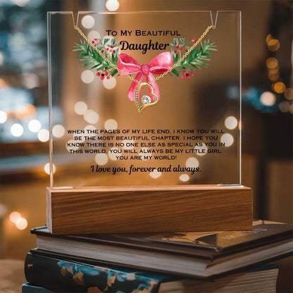 Daughter Christmas Heart Necklace