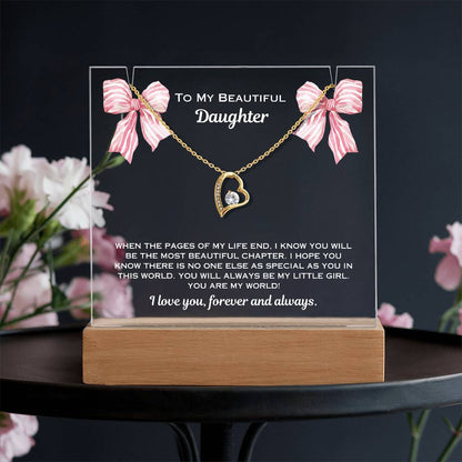 Christmas Heart Necklace for Daughter