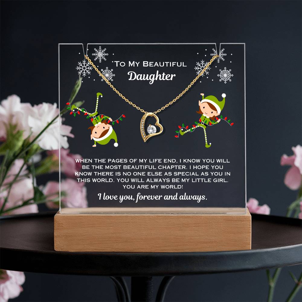 Daughter Plaque and Heart Necklace