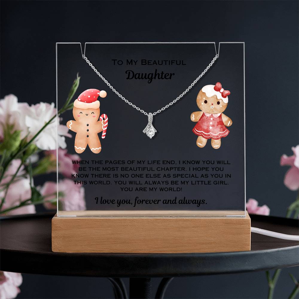 Christmas Necklace Plaque for Daughter