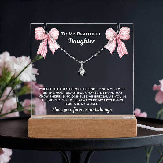 Daughter Christmas Plaque and Necklace