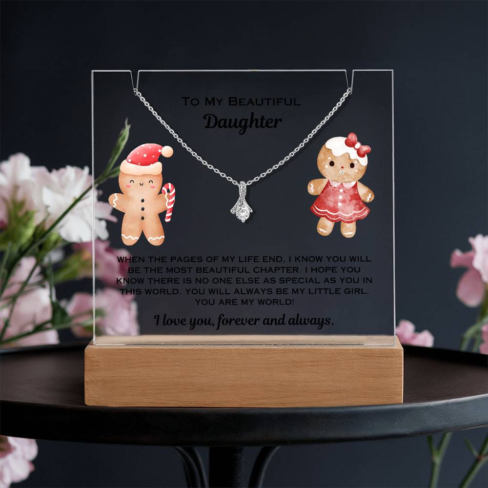 Christmas Necklace Plaque for Daughter