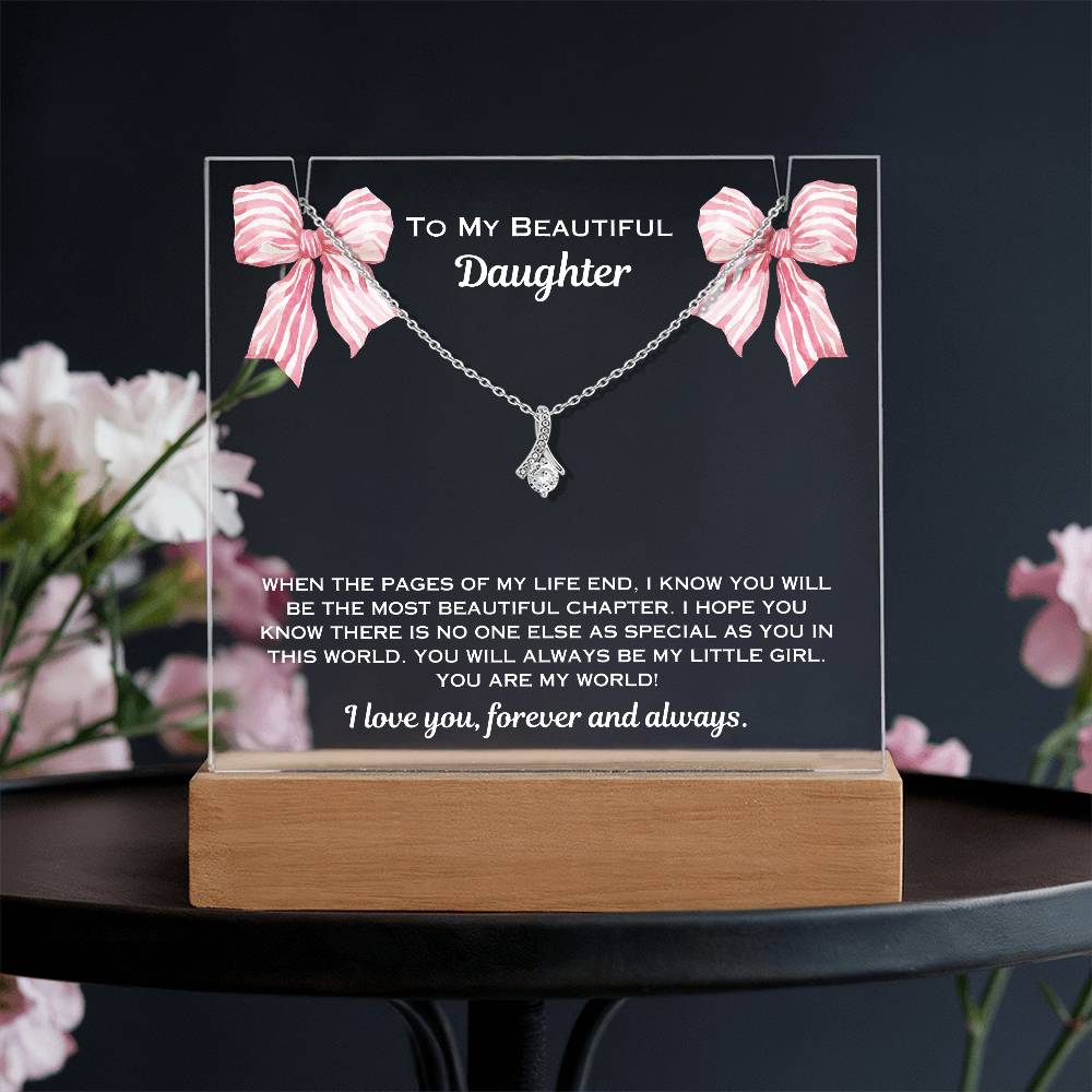 Daughter Christmas Plaque and Necklace