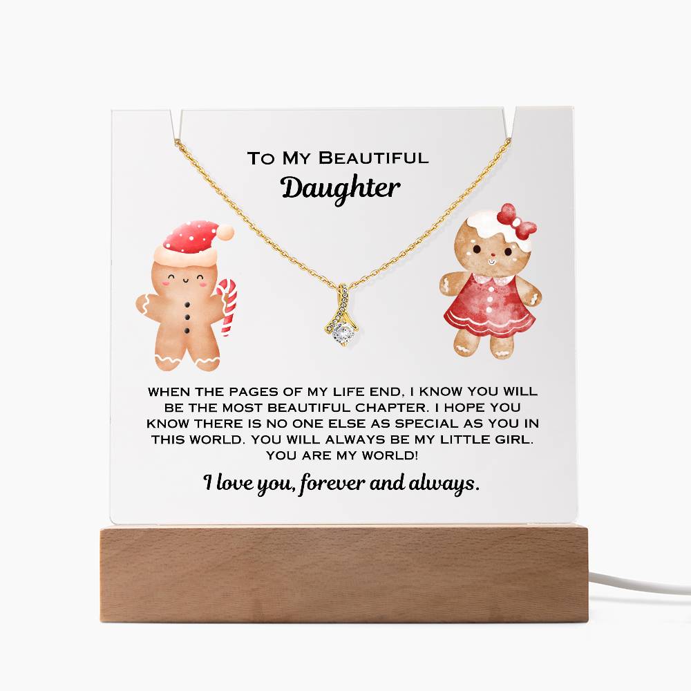 Christmas Necklace Plaque for Daughter