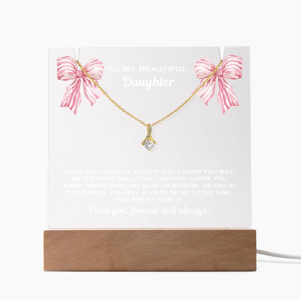 Daughter Christmas Plaque and Necklace