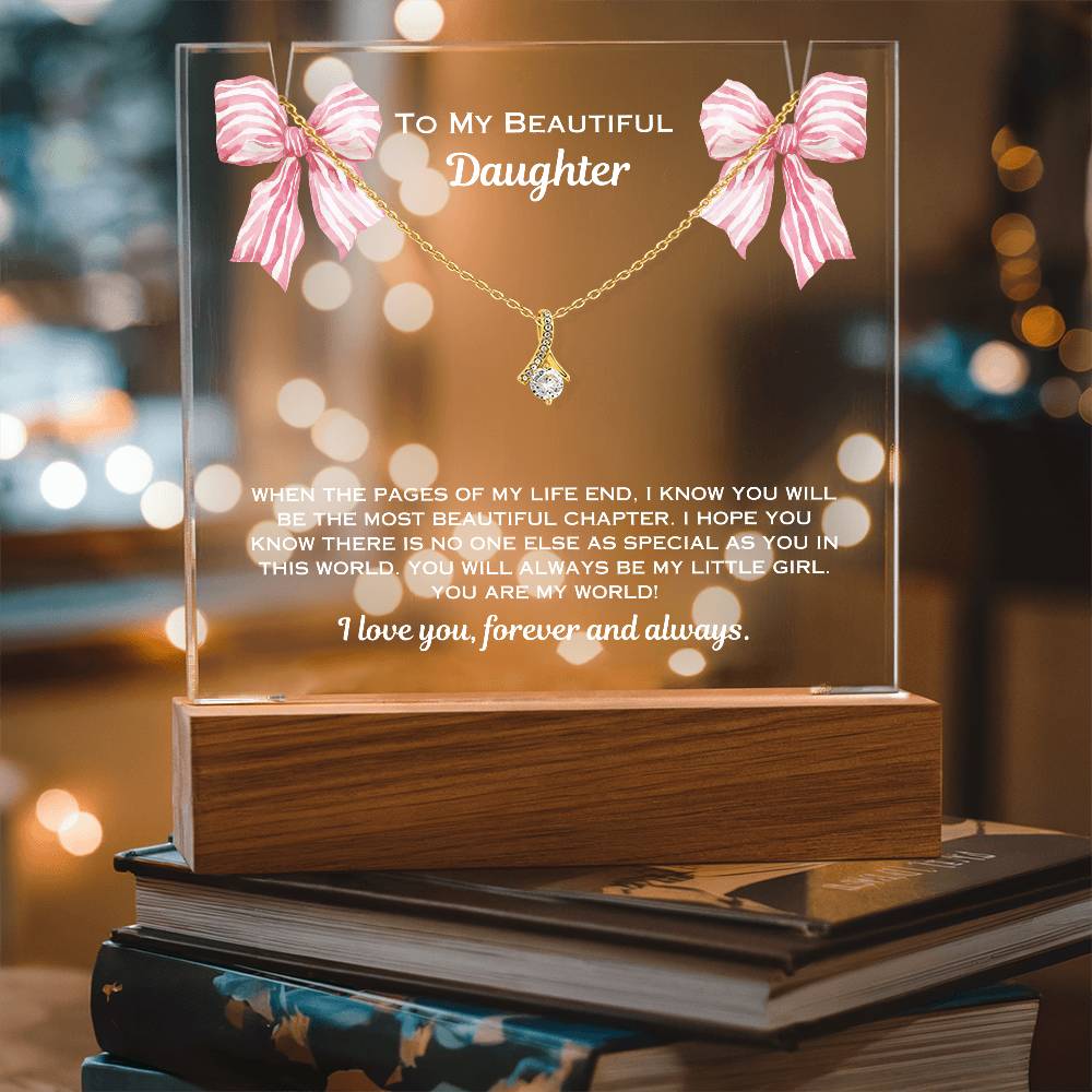 Daughter Christmas Plaque and Necklace