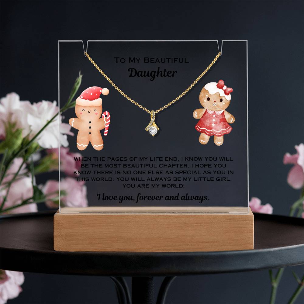 Christmas Necklace Plaque for Daughter