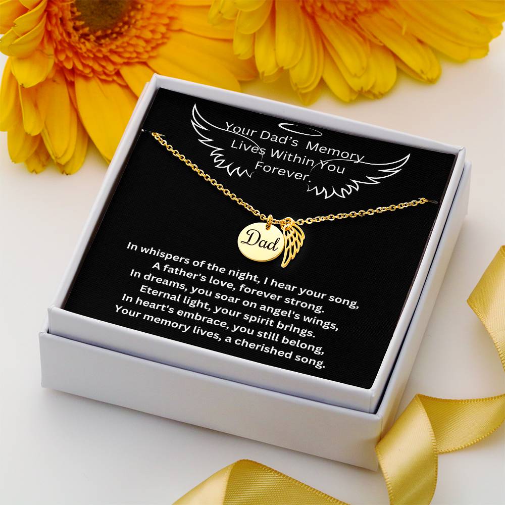 Dad's Memory Wings Necklace