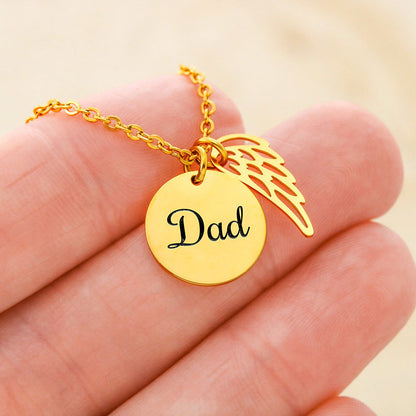 Dad's Memory Wings Necklace