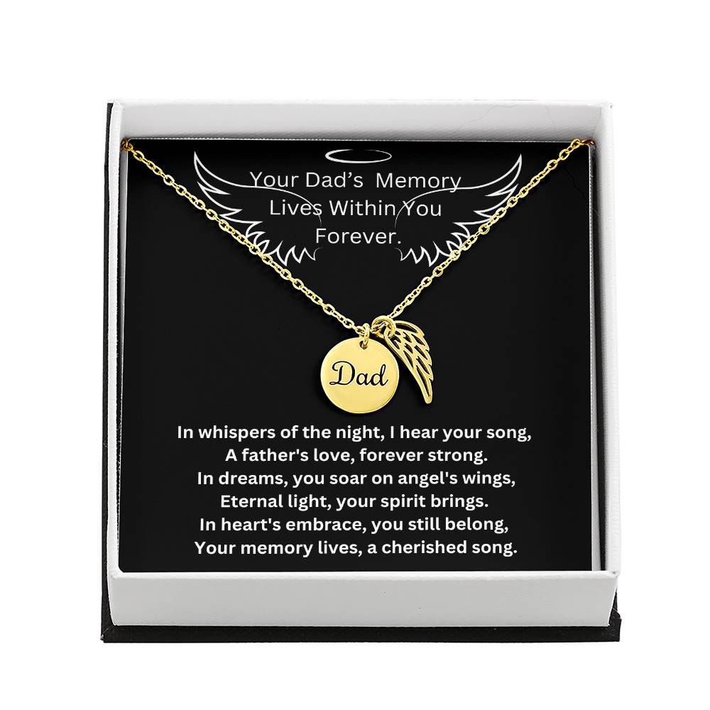 Dad's Memory Wings Necklace