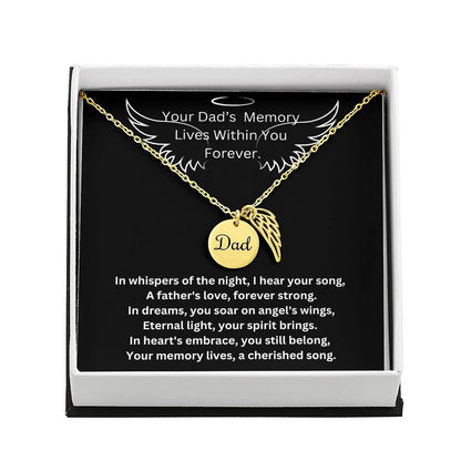 Dad's Memory Wings Necklace