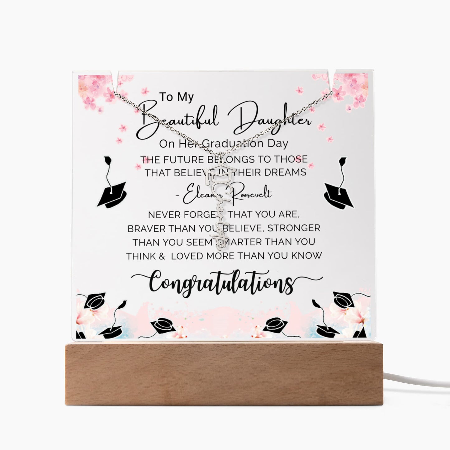 Special Daughter Graduation Keepsake Necklace and Plaque