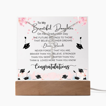 Special Daughter Graduation Keepsake Necklace and Plaque