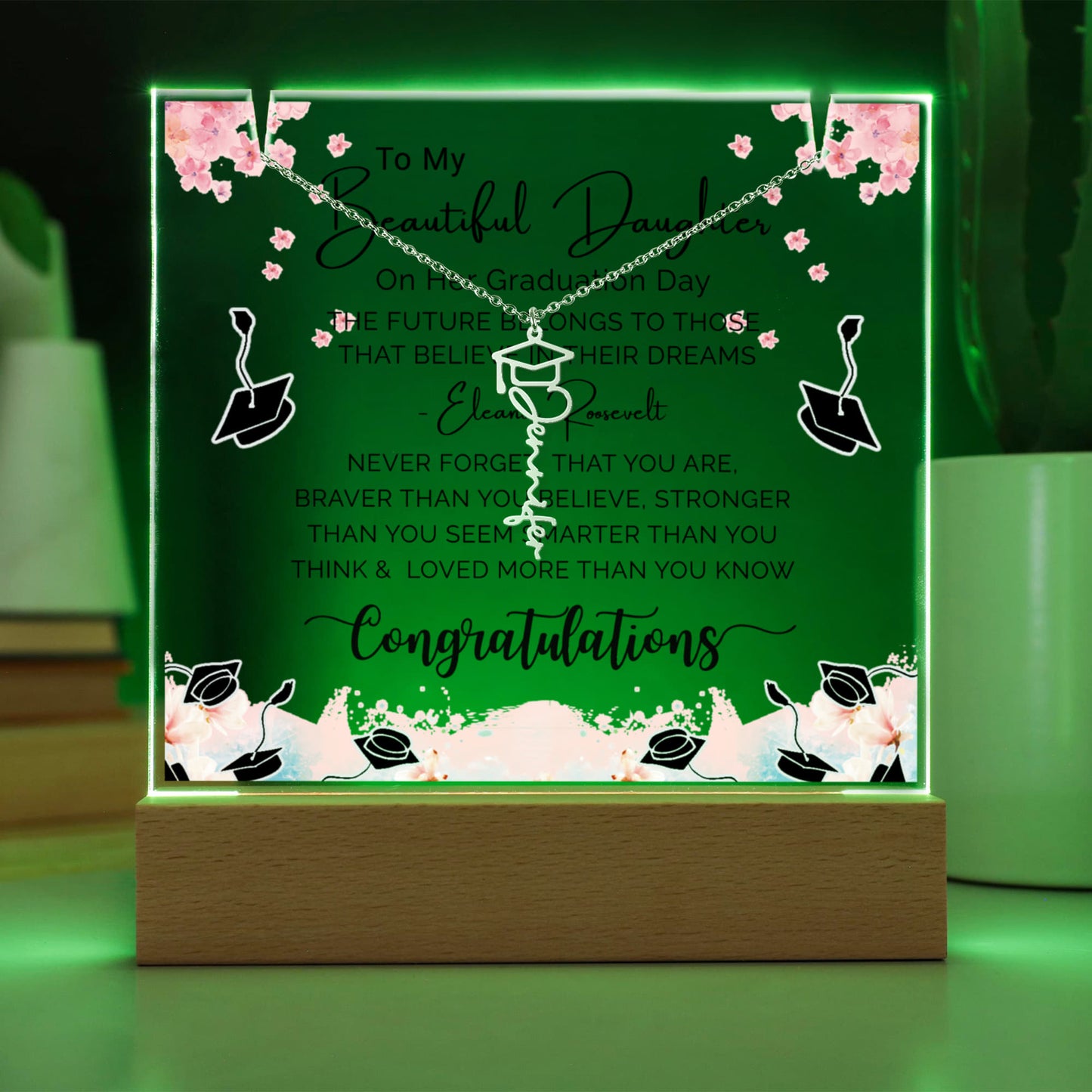 Special Daughter Graduation Keepsake Necklace and Plaque