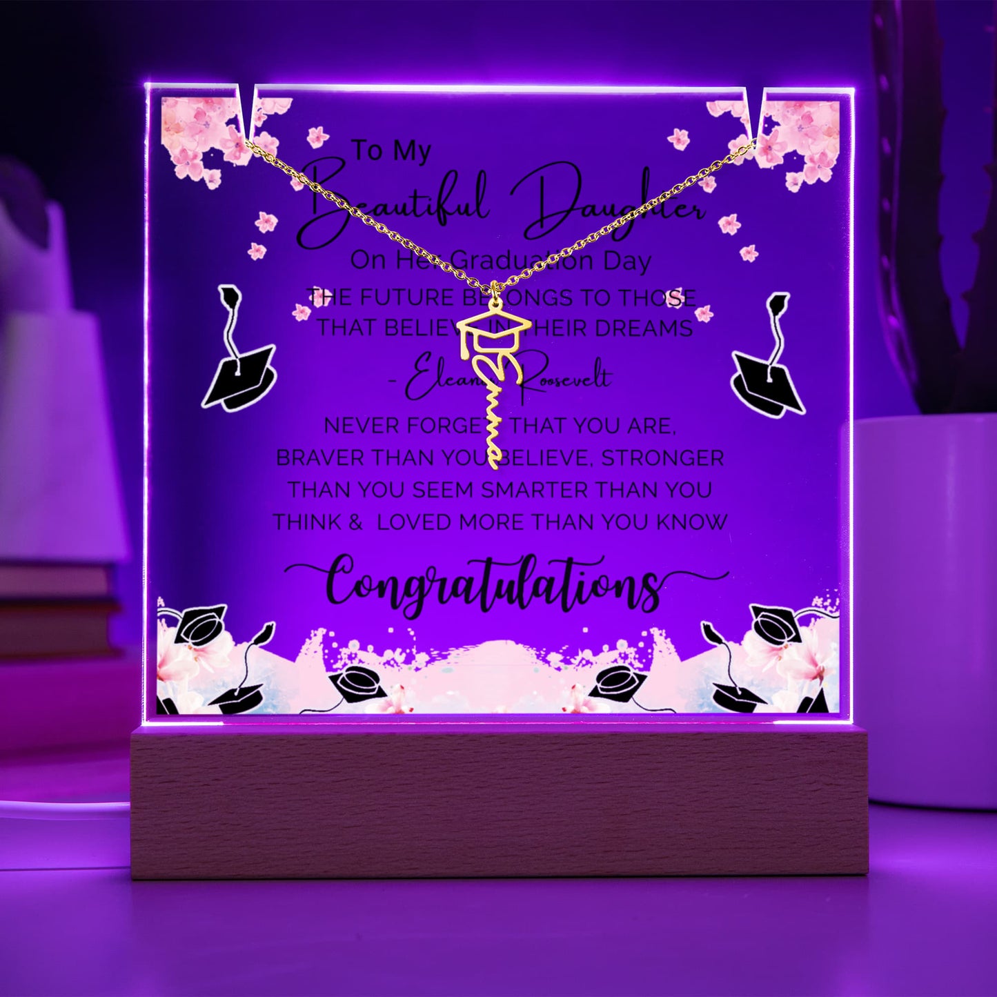 Special Daughter Graduation Keepsake Necklace and Plaque