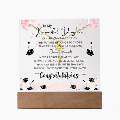 Special Daughter Graduation Keepsake Necklace and Plaque