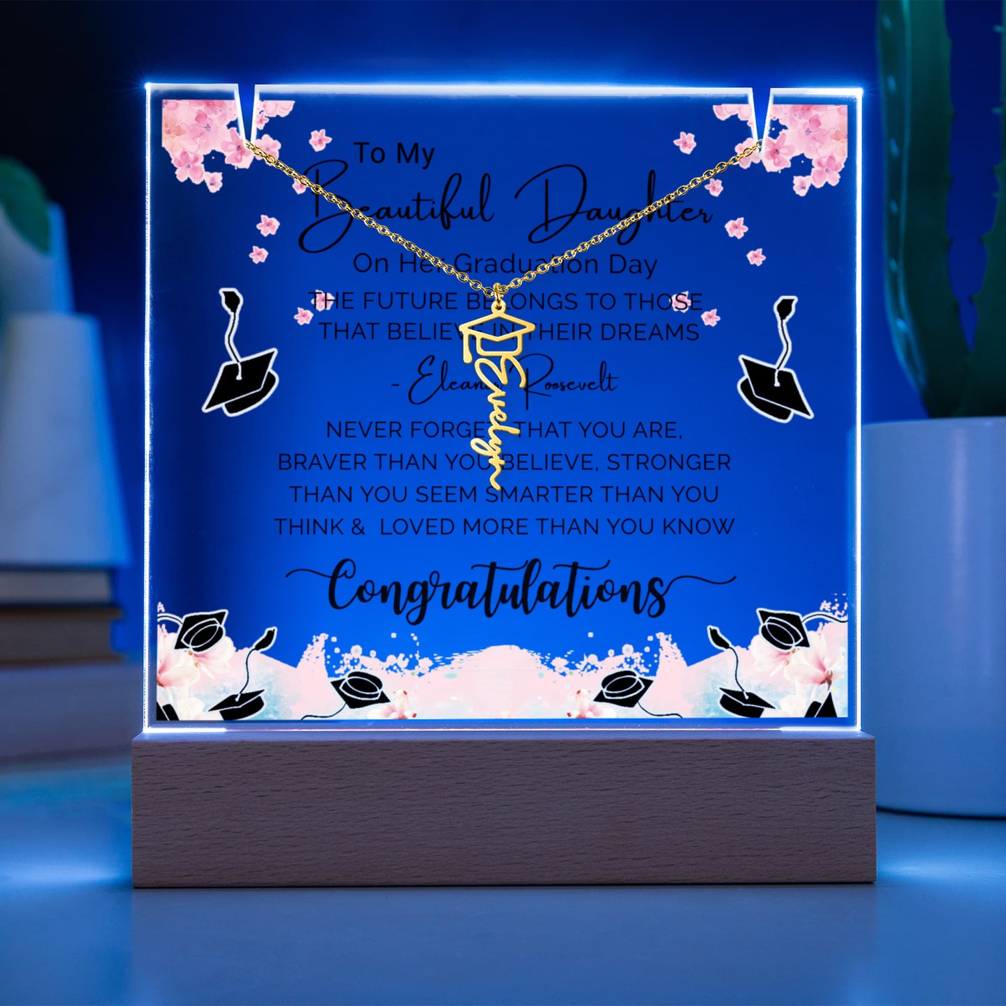 Special Daughter Graduation Keepsake Necklace and Plaque