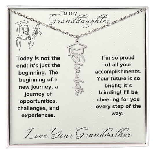Granddaughter Graduation Name Necklace from Grandmother