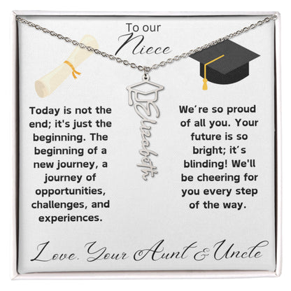 Niece Graduation Gift Name Necklace