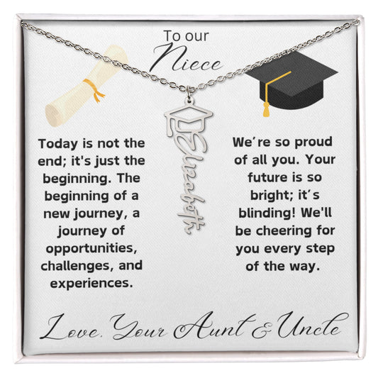 Niece Graduation Gift Name Necklace