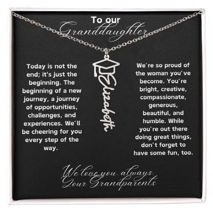 Granddaughter Graduation Name Necklace