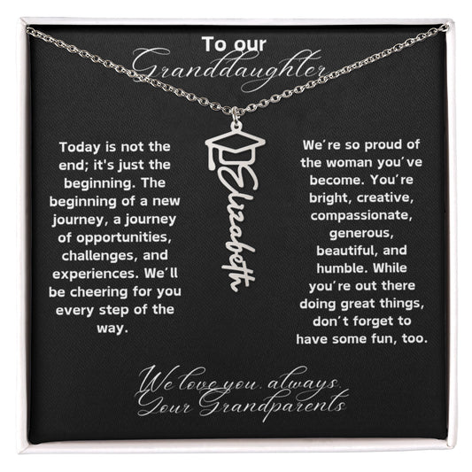 Granddaughter Graduation Name Necklace