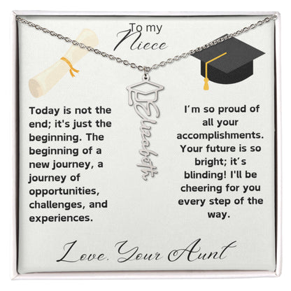 Niece Graduation Gift Name Necklace from Aunt