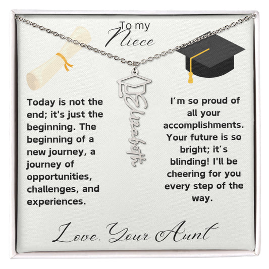 Niece Graduation Gift Name Necklace from Aunt