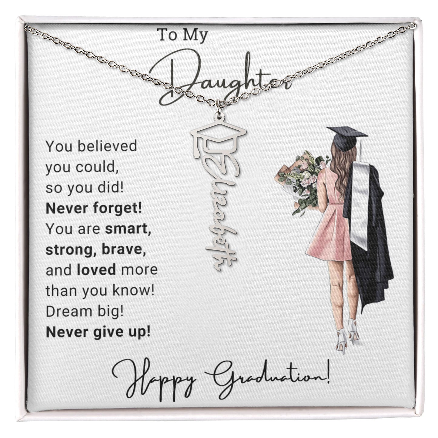 Daughter Graduation Name Necklace