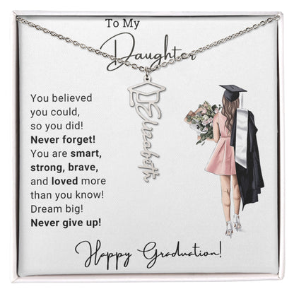 Daughter Graduation Name Necklace