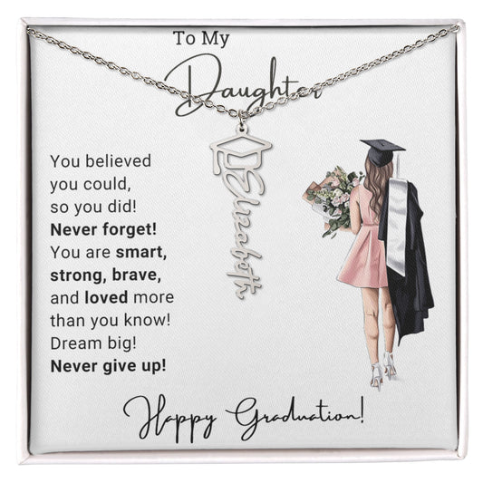 Daughter Graduation Name Necklace