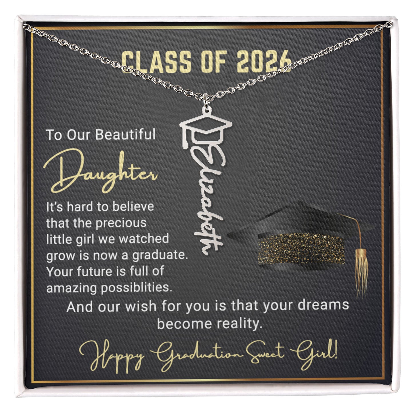 Graduation Name Necklace for Our Sweet Girl
