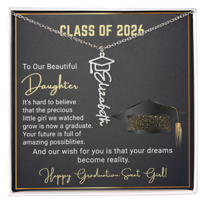 Graduation Name Necklace for Our Sweet Girl