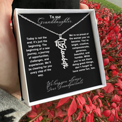 Granddaughter Graduation Name Necklace