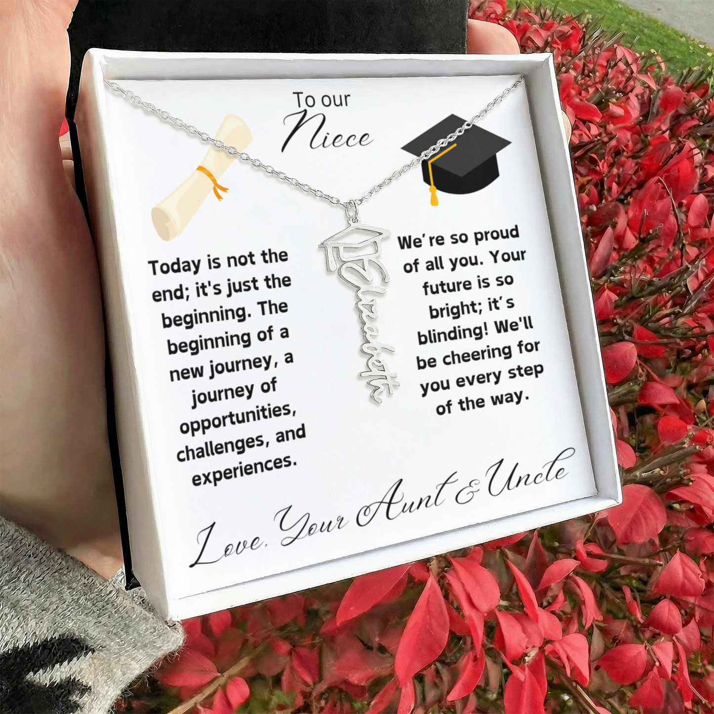 Niece Graduation Gift Name Necklace