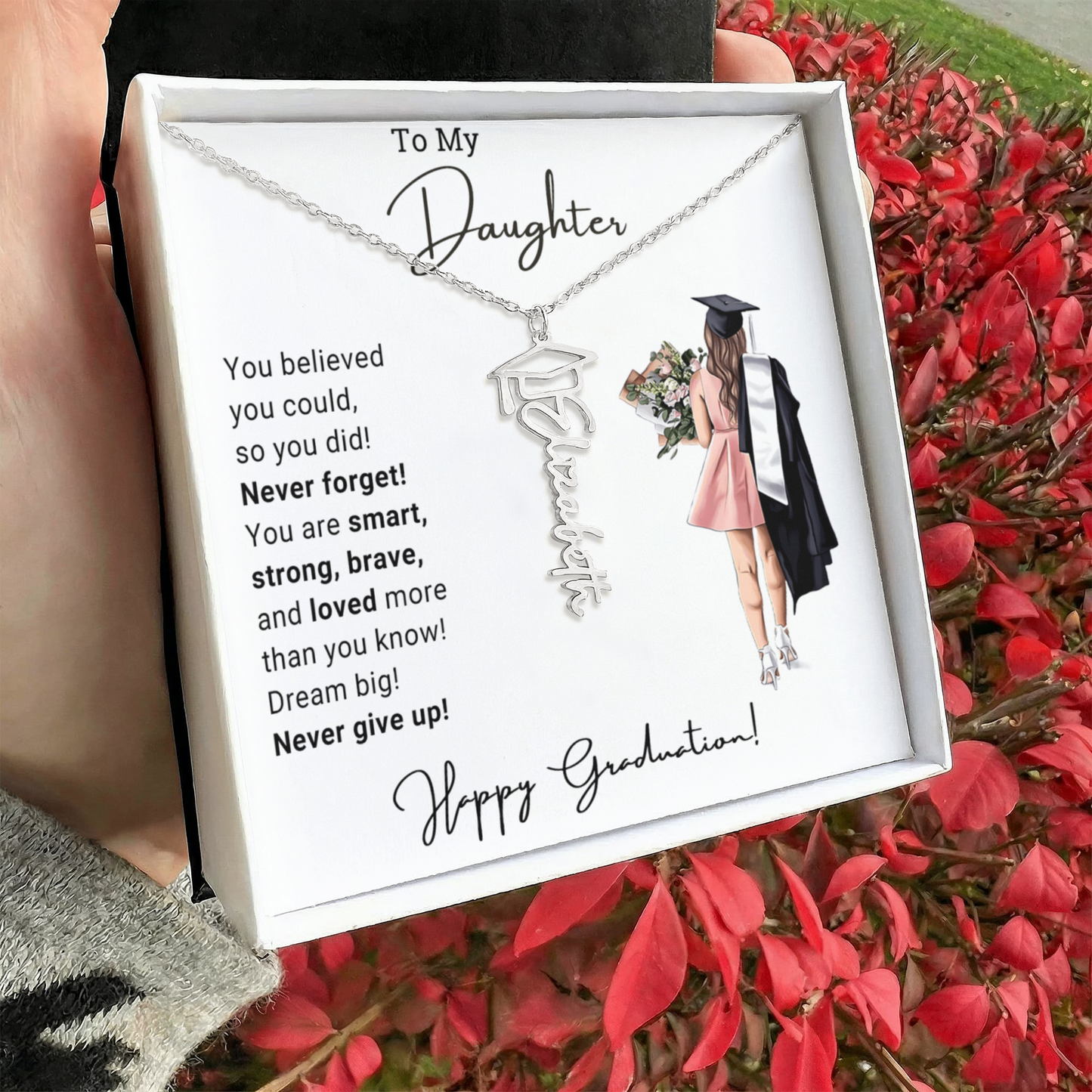 Daughter Graduation Name Necklace