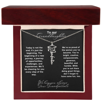 Granddaughter Graduation Name Necklace