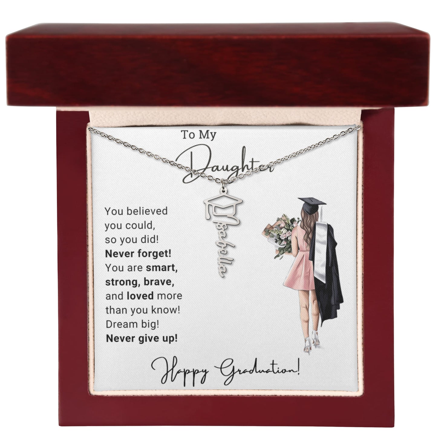 Daughter Graduation Name Necklace