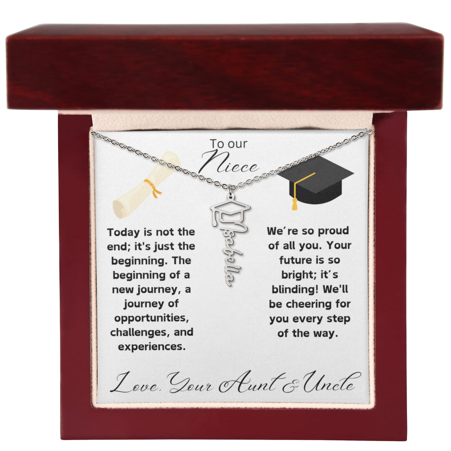Niece Graduation Gift Name Necklace