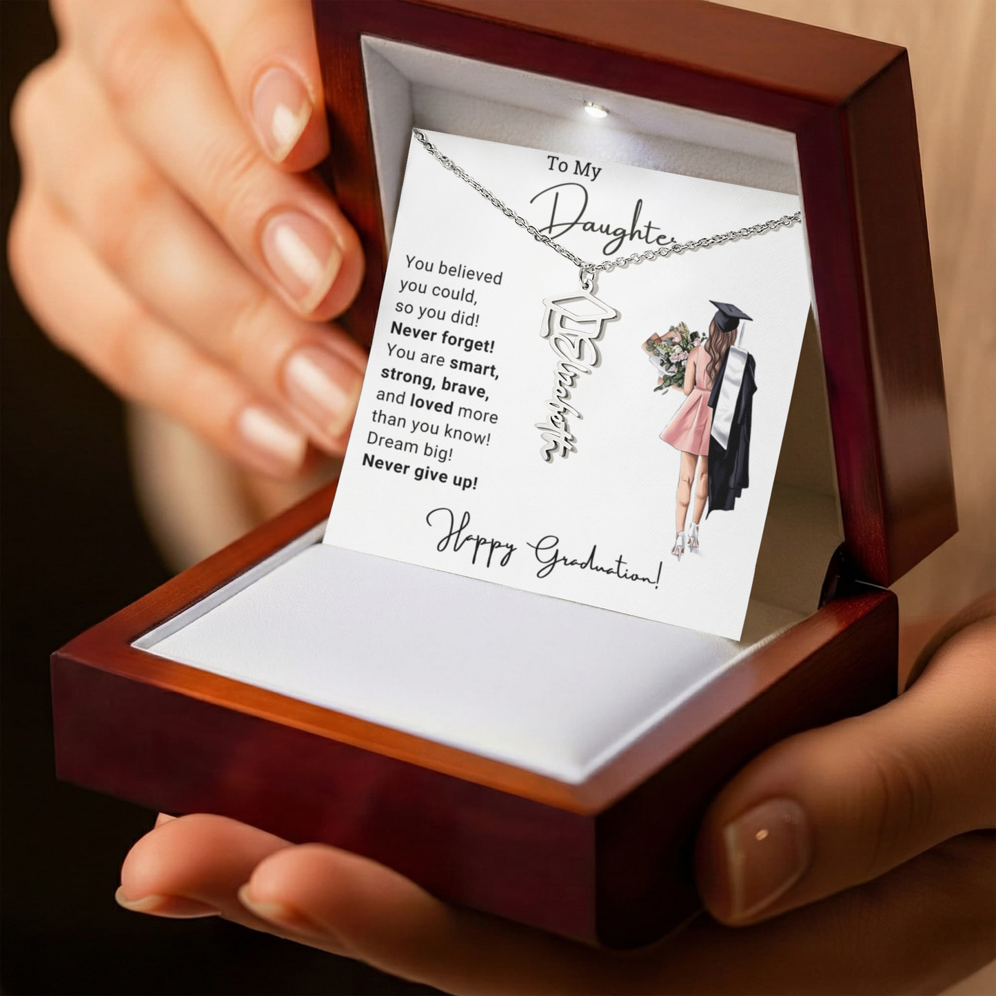 Daughter Graduation Name Necklace