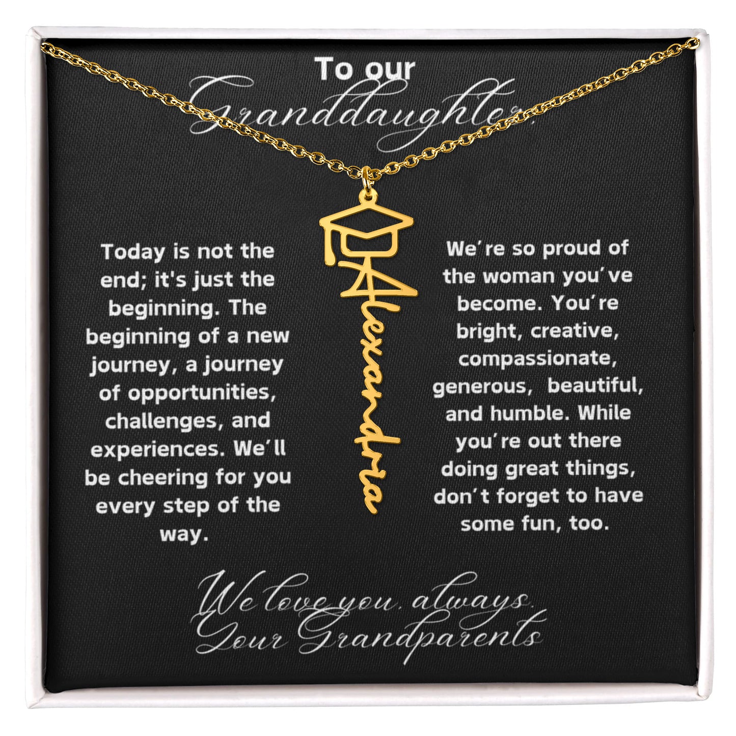Granddaughter Graduation Gift Necklace