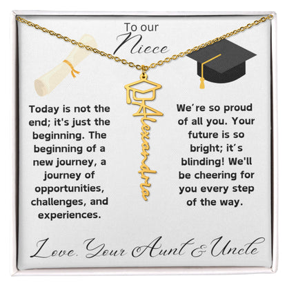 Niece Graduation Gift Name Necklace