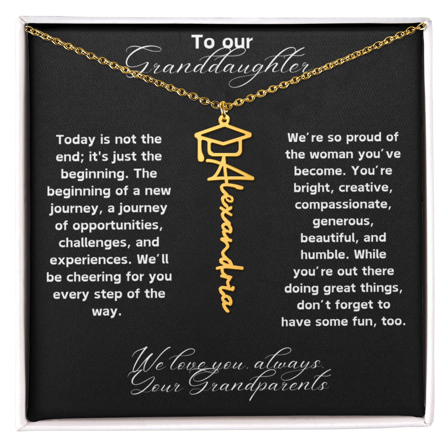Granddaughter Graduation Name Necklace