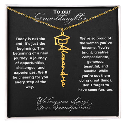 Granddaughter Graduation Name Necklace