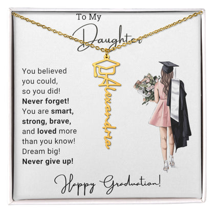 Daughter Graduation Name Necklace