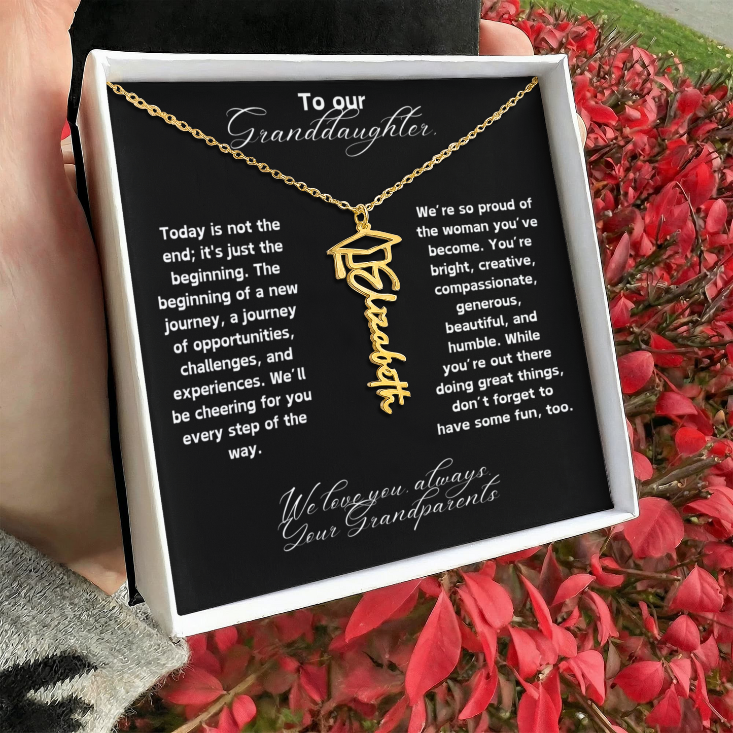 Granddaughter Graduation Name Necklace