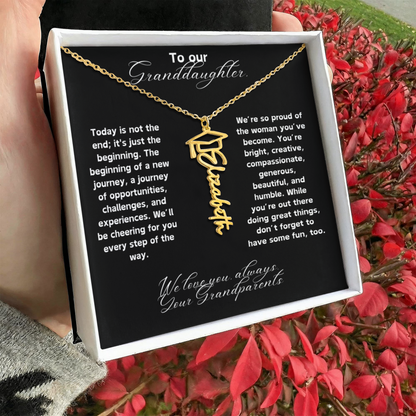 Granddaughter Graduation Name Necklace