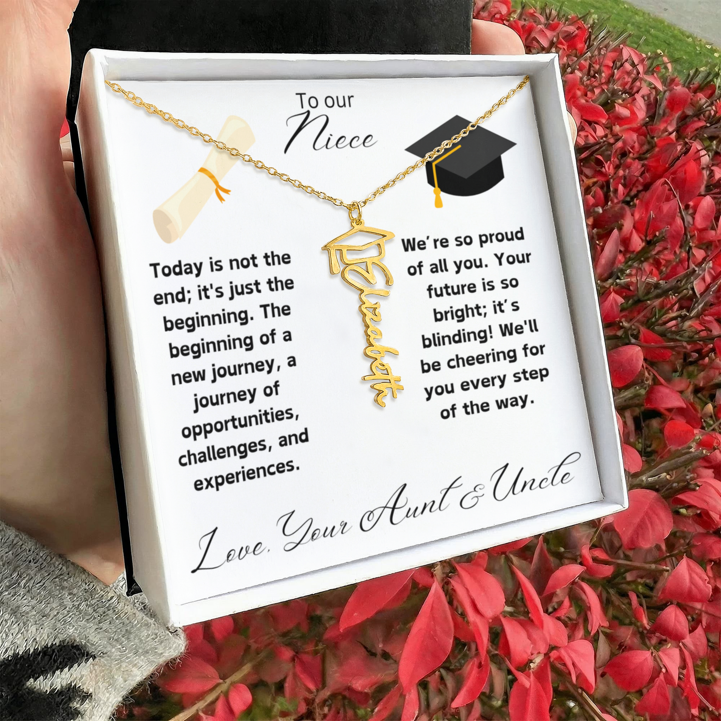 Niece Graduation Gift Name Necklace