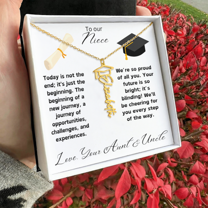 Niece Graduation Gift Name Necklace